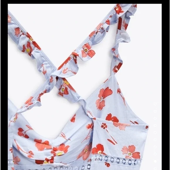 Zara Printed Linen Blend Dress - Picture 4 of 15